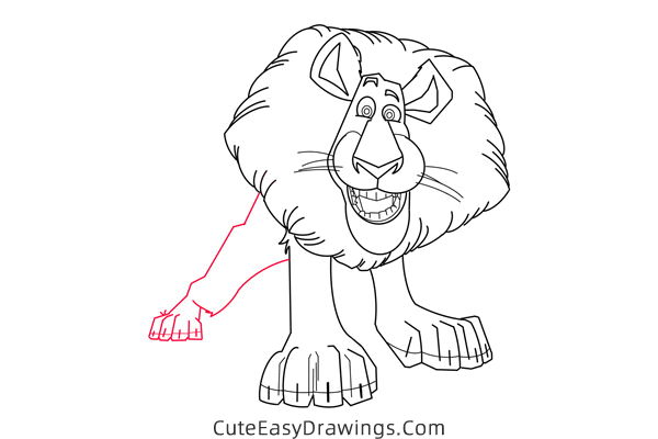 how to draw alex from madagascar - www.cuteeasydrawings.com