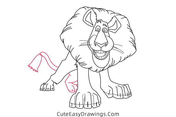 how to draw alex from madagascar - www.cuteeasydrawings.com