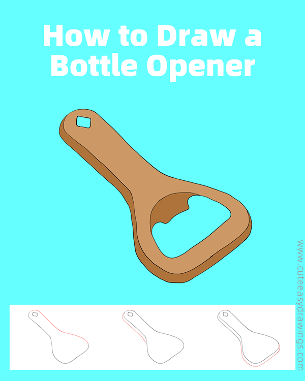 how to draw a bottle opener - www.cuteeasydrawings.com