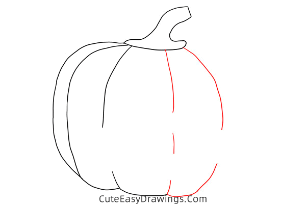 how to draw a halloween pumpkin - www.cuteeasydrawings.com
