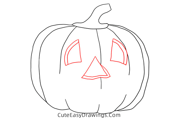 how to draw a halloween pumpkin - www.cuteeasydrawings.com