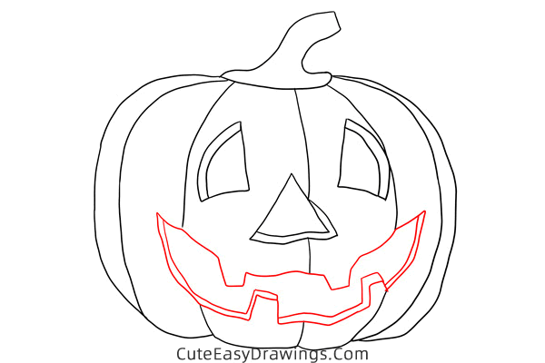 how to draw a halloween pumpkin - www.cuteeasydrawings.com