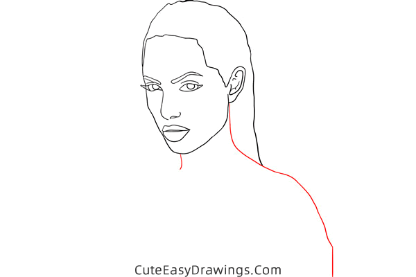 how to draw angelina jolie - www.cuteeasydrawings.com