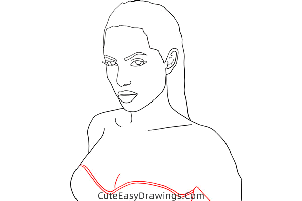 how to draw angelina jolie - www.cuteeasydrawings.com