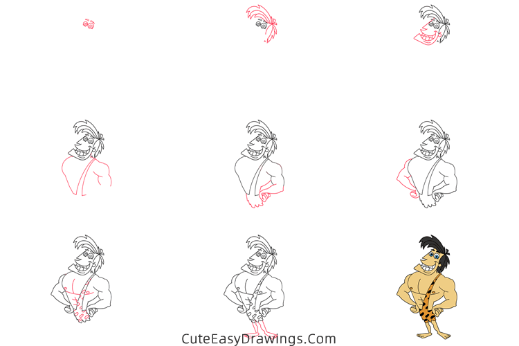 how to draw george of the jungle - www.cuteeasydrawings.com