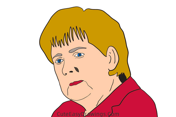 how to draw angela merkel - www.cuteeasydrawings.com