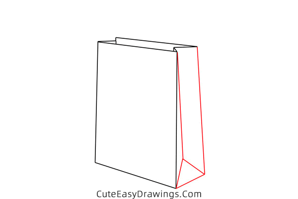 how to draw a paper handbag - www.cuteeasydrawings.com