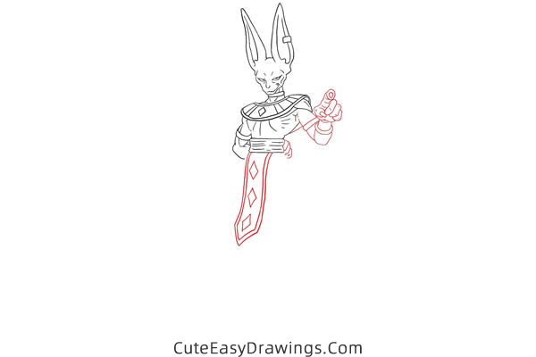 how to draw beerus from dragon ball - www.cuteeasydrawings.com
