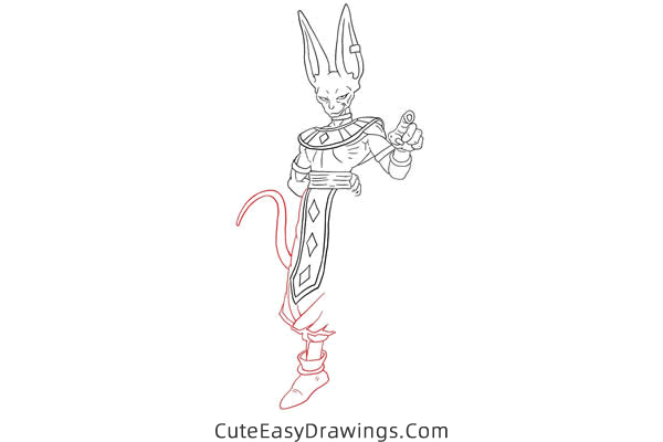 how to draw beerus from dragon ball - www.cuteeasydrawings.com
