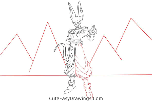 how to draw beerus from dragon ball - www.cuteeasydrawings.com