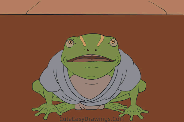 how to draw aogaeru from spirited away - www.cuteeasydrawings.com