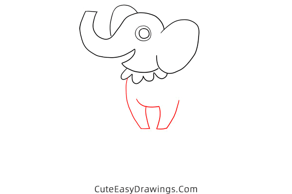 how to draw a circus elephant - www.cuteeasydrawings.com