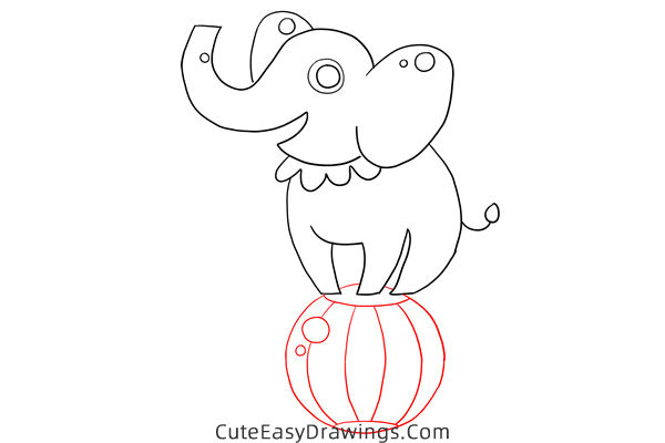 how to draw a circus elephant - www.cuteeasydrawings.com