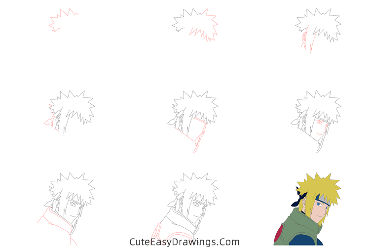 how to draw minato namikaze from naruto - www.cuteeasydrawings.com