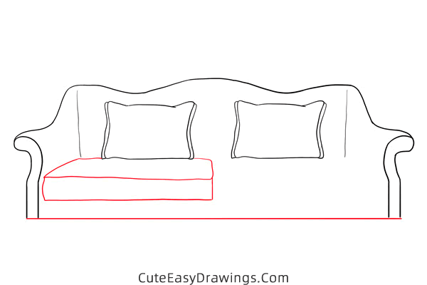 how to draw a sofa - www.cuteeasydrawings.com