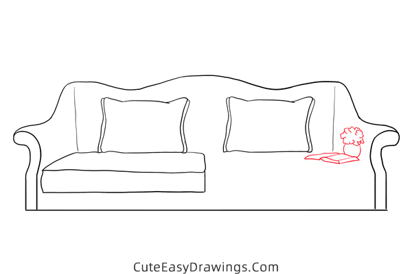 how to draw a sofa - www.cuteeasydrawings.com