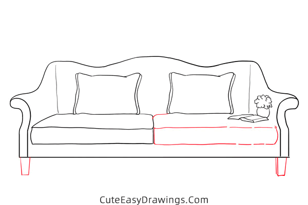 how to draw a sofa - www.cuteeasydrawings.com