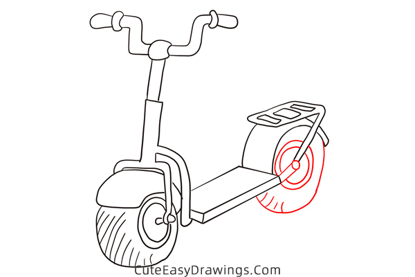 how to draw an electric scooter - www.cuteeasydrawings.com