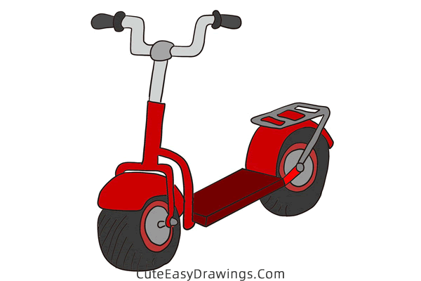 how to draw an electric scooter - www.cuteeasydrawings.com