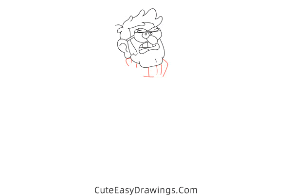 how to draw ford pines from gravity falls - www.cuteeasydrawings.com