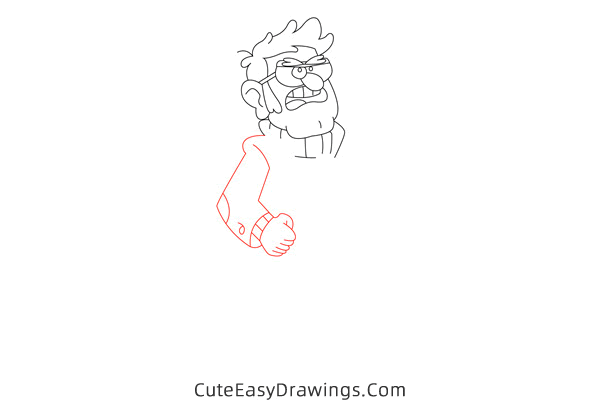 how to draw ford pines from gravity falls - www.cuteeasydrawings.com