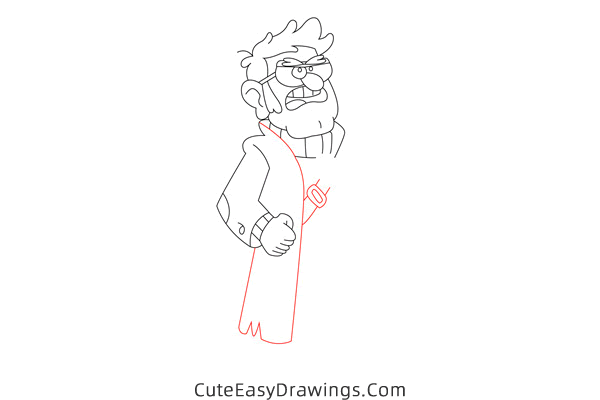 how to draw ford pines from gravity falls - www.cuteeasydrawings.com