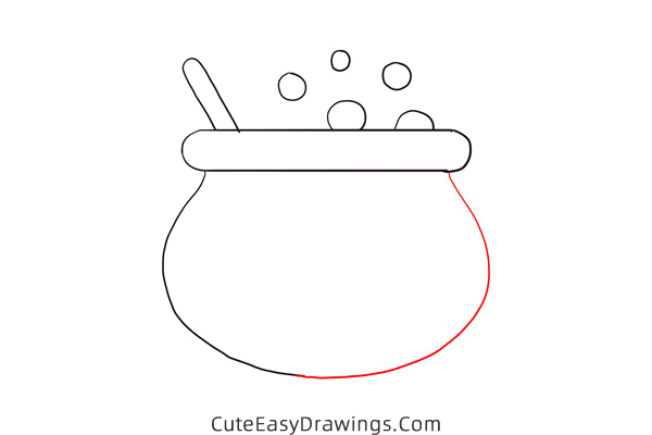 how to draw a witchs pot - www.cuteeasydrawings.com