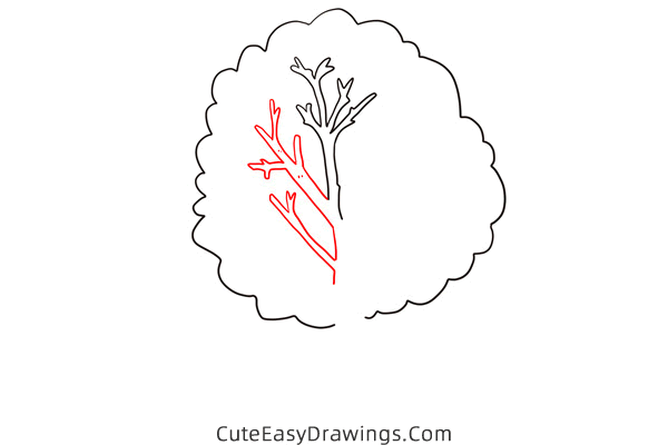 how to draw a summer tree - www.cuteeasydrawings.com