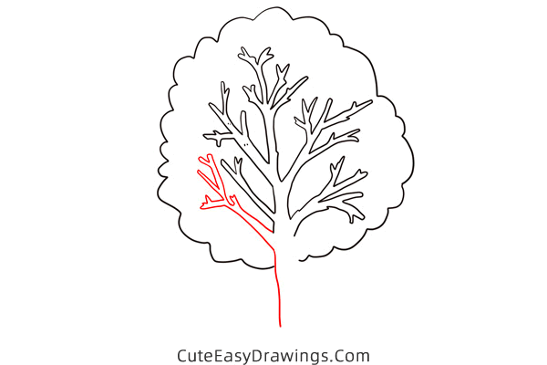 how to draw a summer tree - www.cuteeasydrawings.com