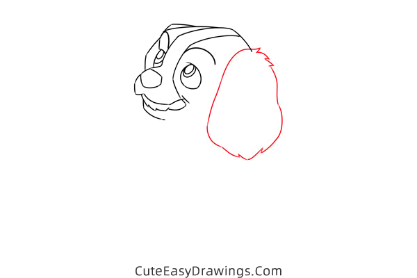 how to draw a puppy from lady and the tramp - www.cuteeasydrawings.com