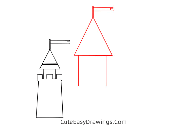how to draw a medieval castle - www.cuteeasydrawings.com