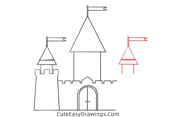 how to draw a medieval castle - www.cuteeasydrawings.com