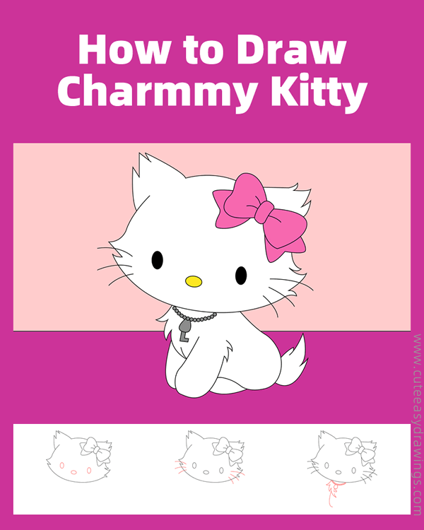 how to draw charmmy kitty - www.cuteeasydrawings.com