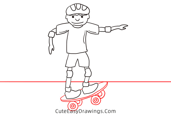 how to draw a skateboarder - www.cuteeasydrawings.com