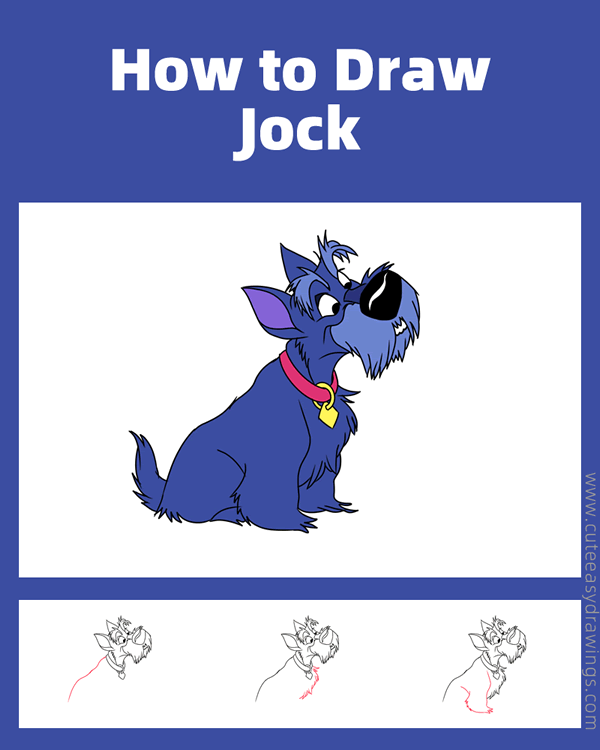 how to draw jock from lady and the tramp - www.cuteeasydrawings.com