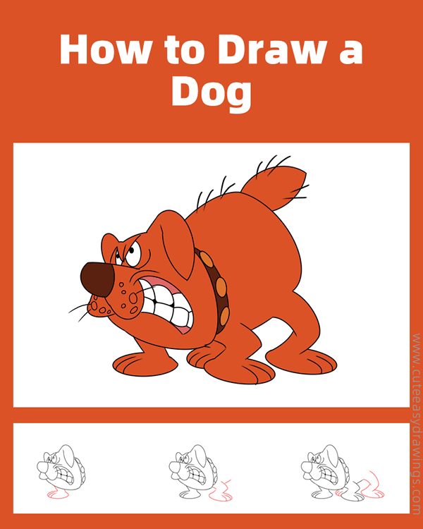 how to draw the dog from frosty the snowman - www.cuteeasydrawings.com