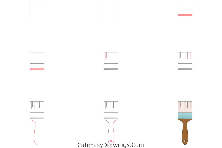 how to draw a brush - www.cuteeasydrawings.com