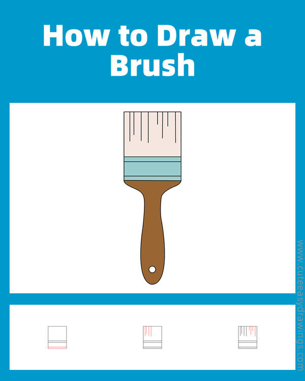 how to draw a brush - www.cuteeasydrawings.com
