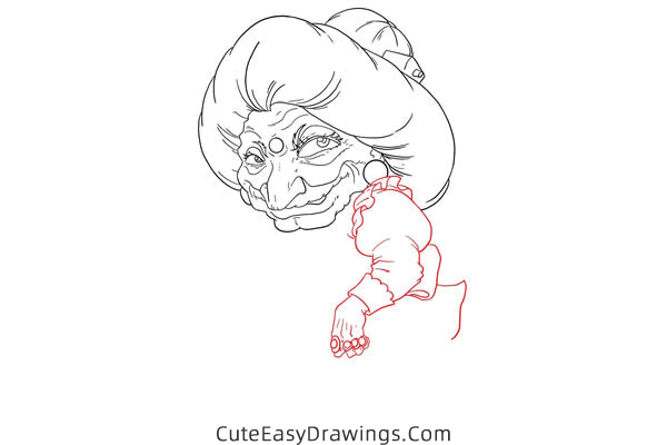 how to draw yubaba from spirited away - www.cuteeasydrawings.com