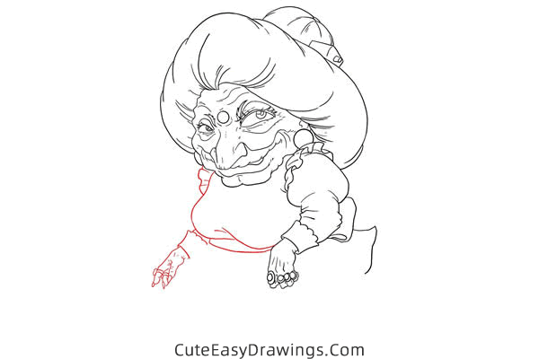 how to draw yubaba from spirited away - www.cuteeasydrawings.com
