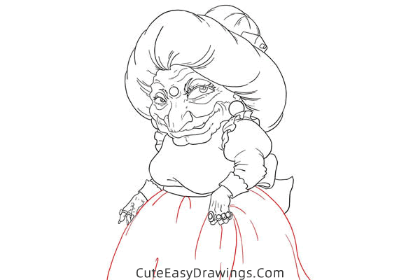 how to draw yubaba from spirited away - www.cuteeasydrawings.com