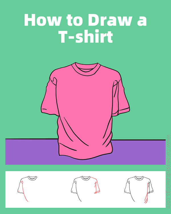 how to draw a t shirt easy - www.cuteeasydrawings.com