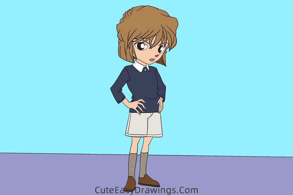 how to draw ai haibara from detective conan - www.cuteeasydrawings.com
