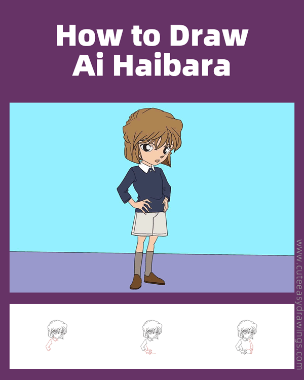 how to draw ai haibara from detective conan - www.cuteeasydrawings.com