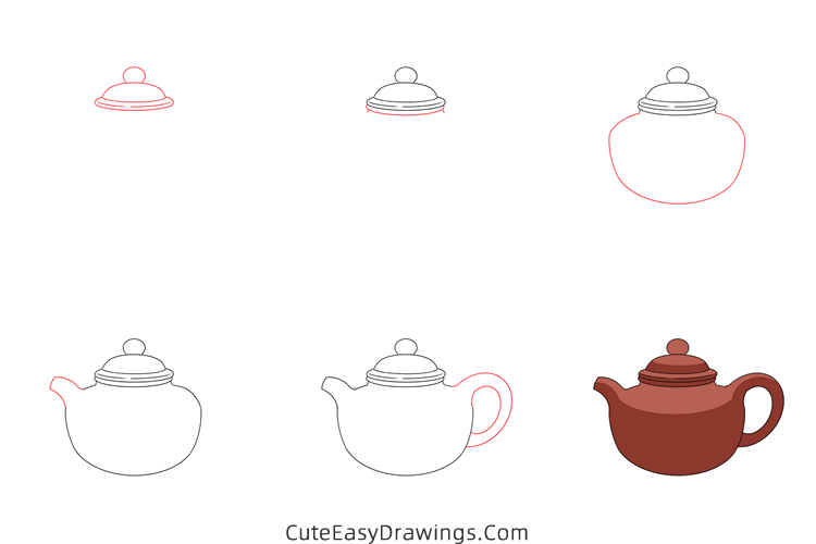 how to draw a chinese teapot - www.cuteeasydrawings.com