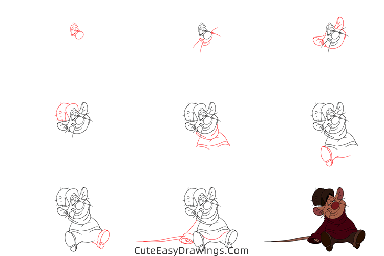 how to draw bartholomew from the great mouse detective - www.cuteeasydrawings.com