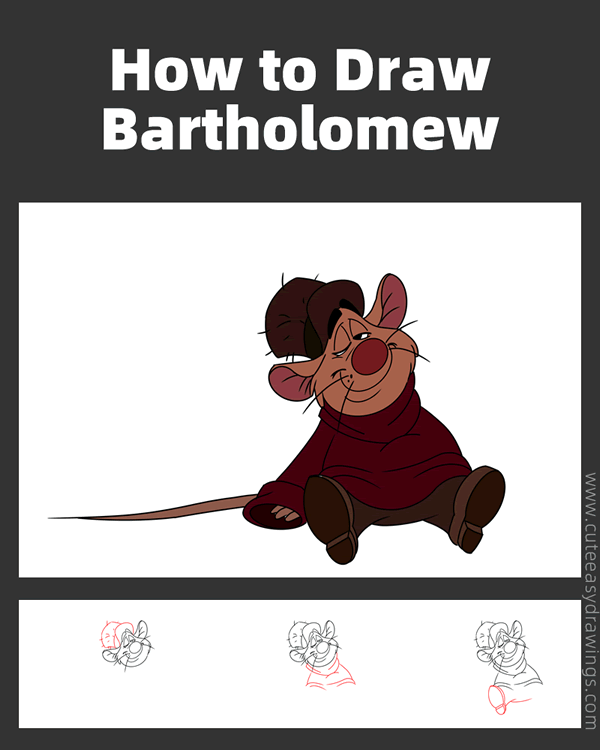 how to draw bartholomew from the great mouse detective - www.cuteeasydrawings.com