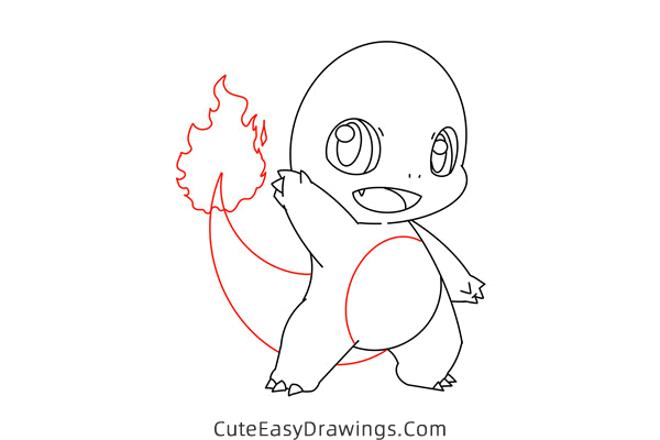 how to draw charmander from pokemon - www.cuteeasydrawings.com