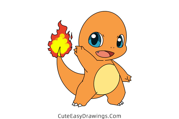 how to draw charmander from pokemon - www.cuteeasydrawings.com