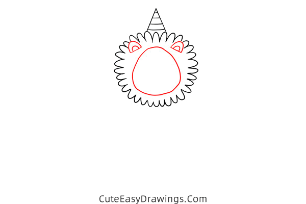 how to draw a circus lion - www.cuteeasydrawings.com